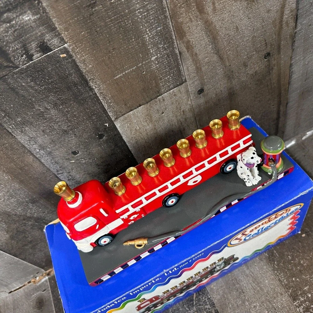 2011 Aviv‎ Judaica By Jessica Children’s Fire Truck Engine Hanukkah Menorah, .